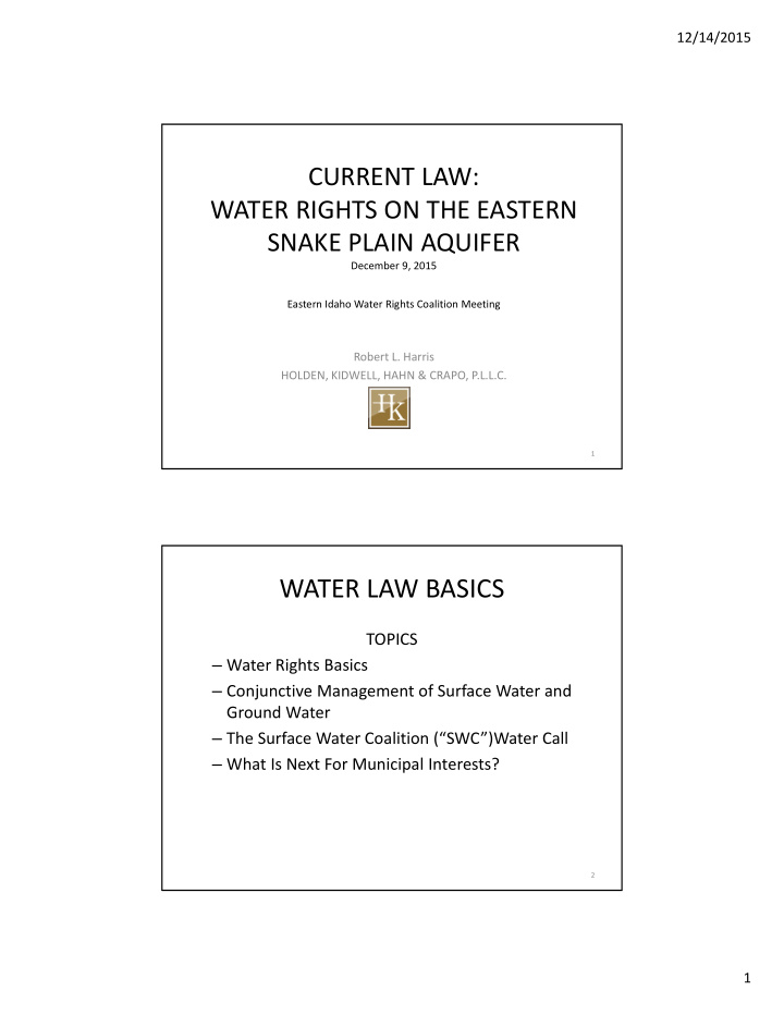 water law basics