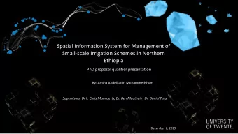 Ethiopia  PhD proposal qualifier presentation  By: Amina Abdelkadir  Mohammedshum  Supervisors: