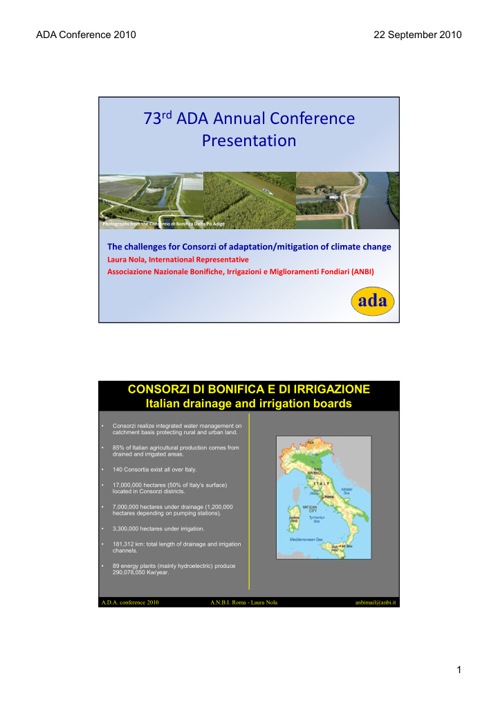 73 rd ada annual conference presentation
