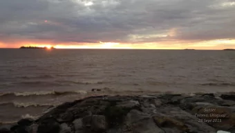 Sunset  Colonia, Uruguay  28 Sept 2015  Water-saving rice irrigation practices in Mississippi