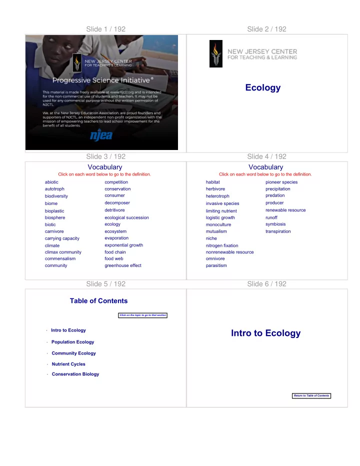 ecology