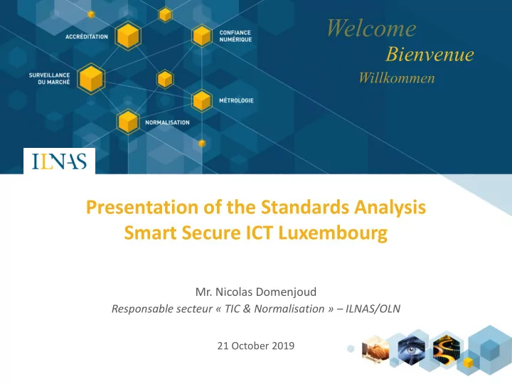 bienvenue presentation of the standards analysis smart