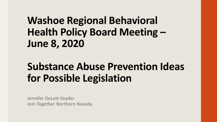 washoe regional behavioral health policy board meeting