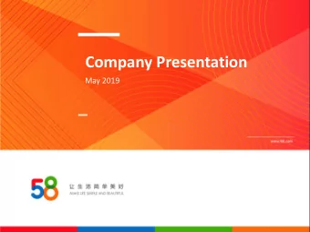 Company Presentation  May 2019  0  Disclaimer The following presentation has been prepared by