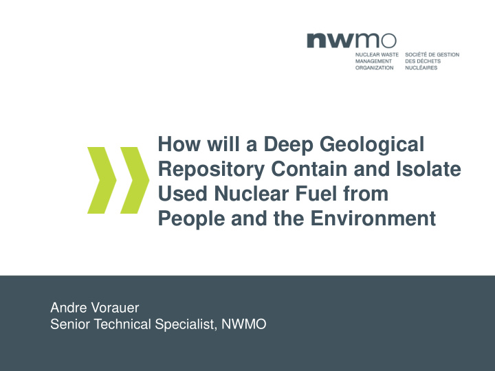 how will a deep geological repository contain and isolate