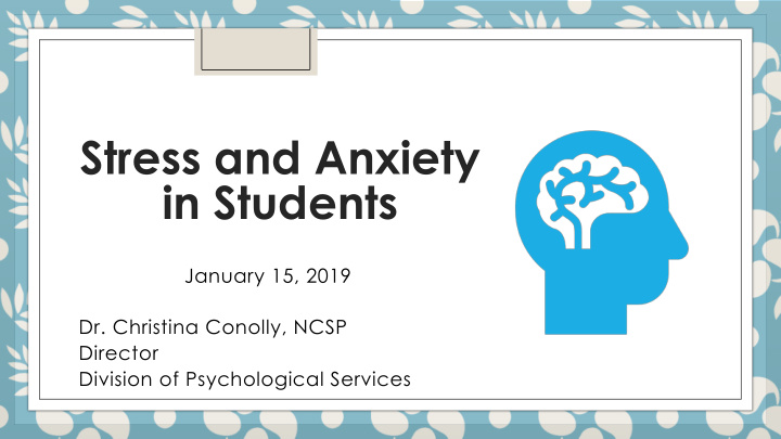 stress and anxiety in students
