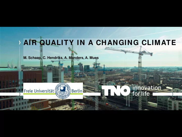 air quality in a changing climate