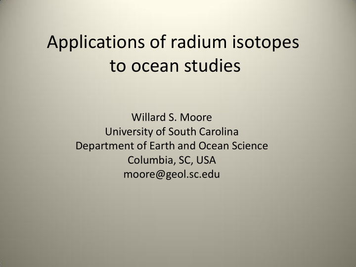 to ocean studies