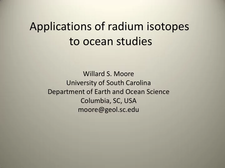 to ocean studies