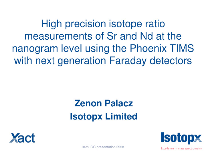 measurements of sr and nd at the