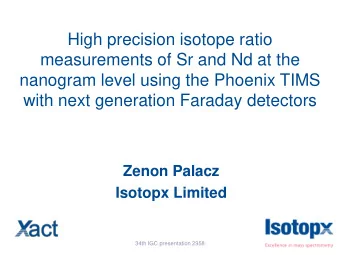 measurements of Sr and Nd at the  nanogram level using the Phoenix TIMS with next generation