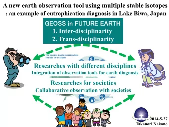 A new earth observation tool using multiple stable isotopes : an example of eutrophication