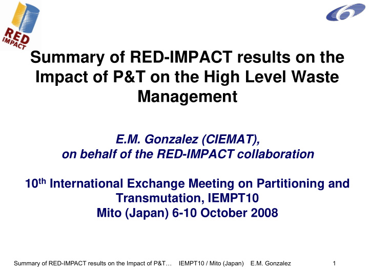 summary of red impact results on the impact of p amp t on