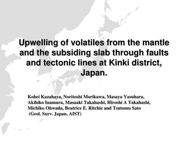 upwelling of volatiles from the mantle upwelling of