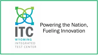 Fueling Innovation Why? We dont need coal anymore!  Think of the grid as a swimming pool  The