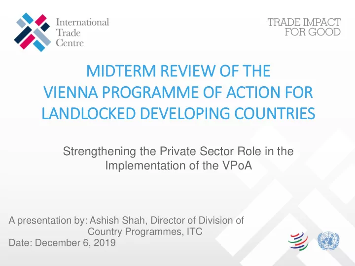 vie ienna programme of act ction for
