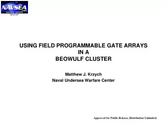 USING FIELD PROGRAMMABLE GATE ARRAYS  IN A  BEOWULF CLUSTER  Matthew J. Krzych  Naval Undersea