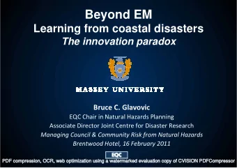 Beyond EM  Learning from coastal disasters  The innovation paradox