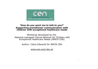 How do you want me to talk to you?  Supporting practitioner communication with  children with