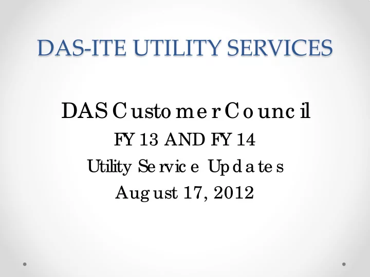 das ite utility services