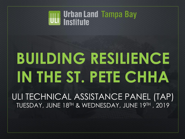 building resilience in the st pete chha