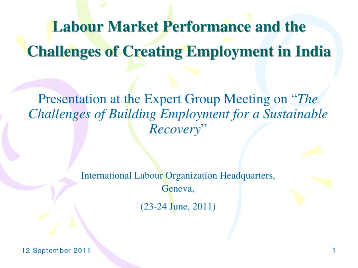labour market performance and the labour market