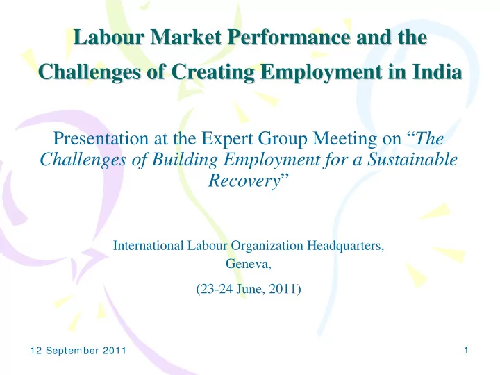 labour market performance and the labour market