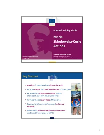 Marie  Skodowska-Curie  Actions  Przemyslaw JANKOWSKI  European Commission, DG EAC.C3  EU-CHINA