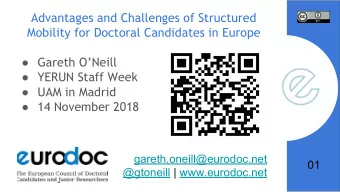 Advantages and Challenges of Structured  Mobility for Doctoral Candidates in Europe  Gareth