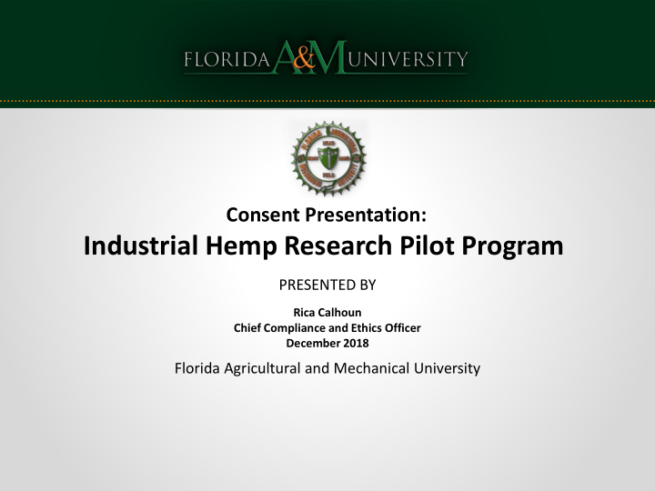 industrial hemp research pilot program