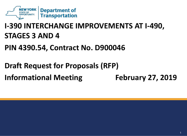 i 390 interchange improvements at i 490 stages 3 and 4