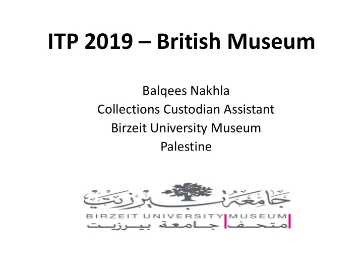 itp 2019 british museum
