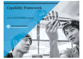 Capability Framework  2018 Investment Planning Workshops  1  Introductions  Dr Stephen Marshall