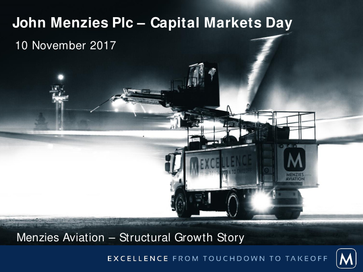 john menzies plc capital markets day