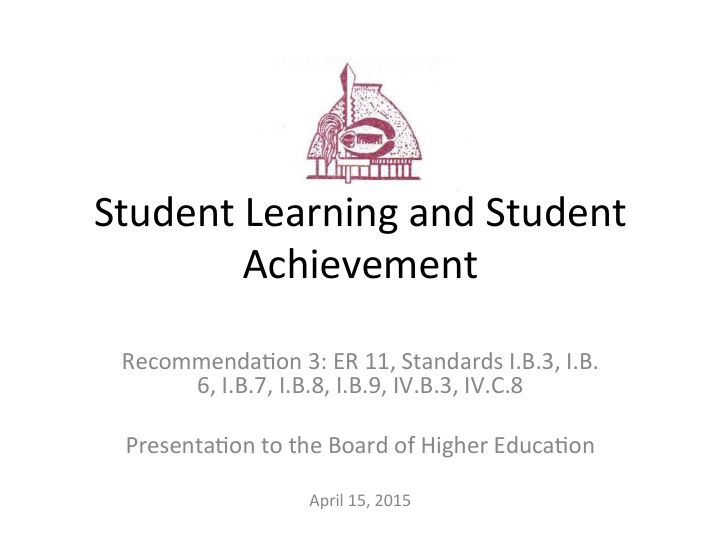 student learning and student achievement