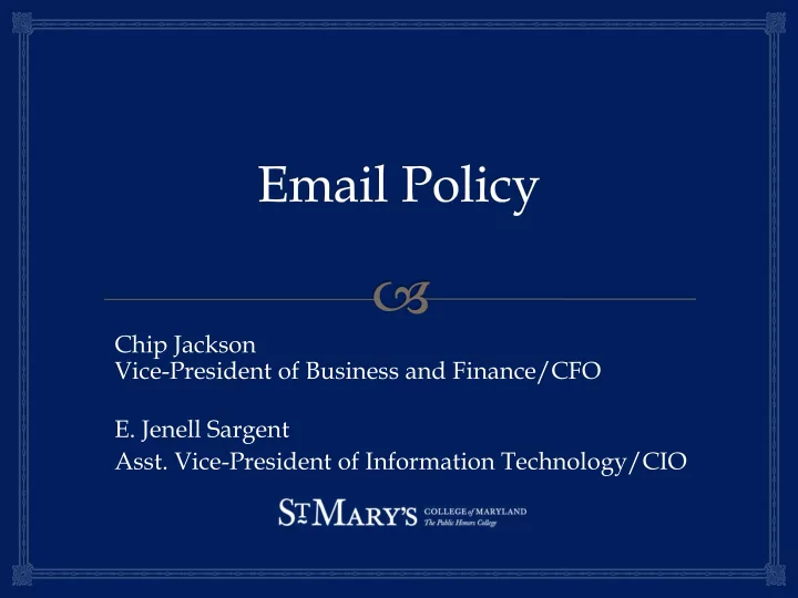 chip jackson vice president of business and finance cfo e