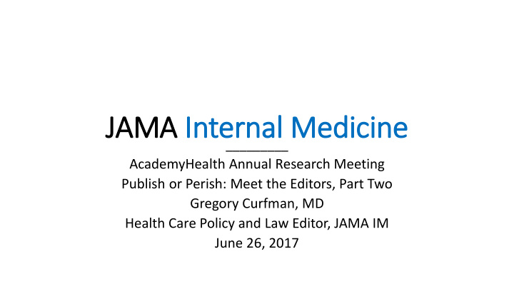 jama in internal medicine
