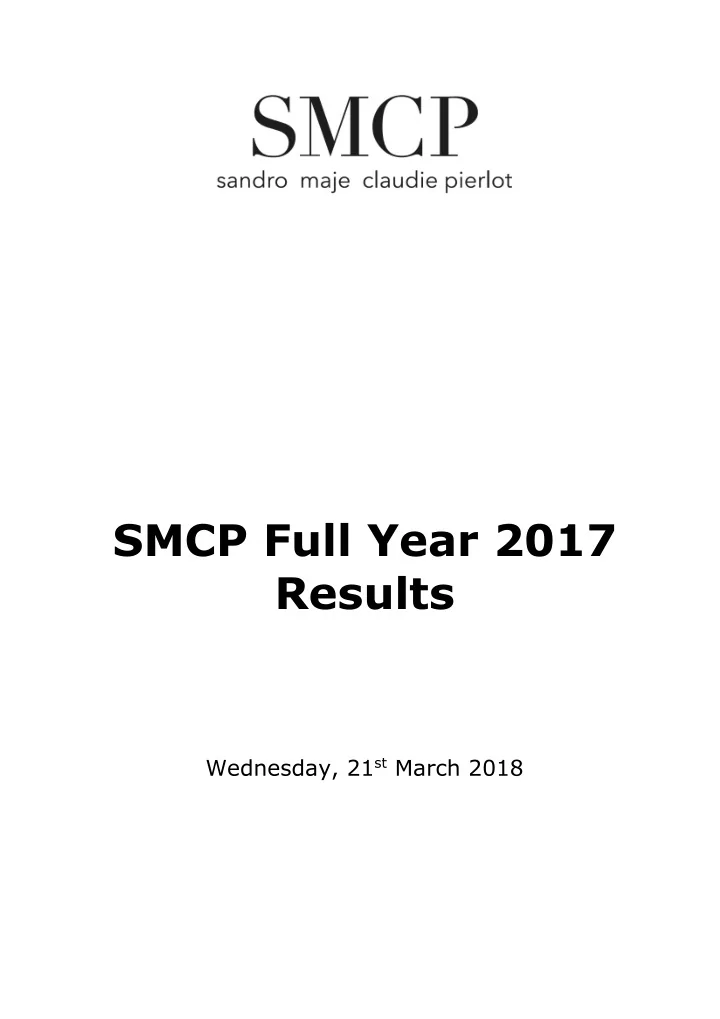 smcp full year 2017