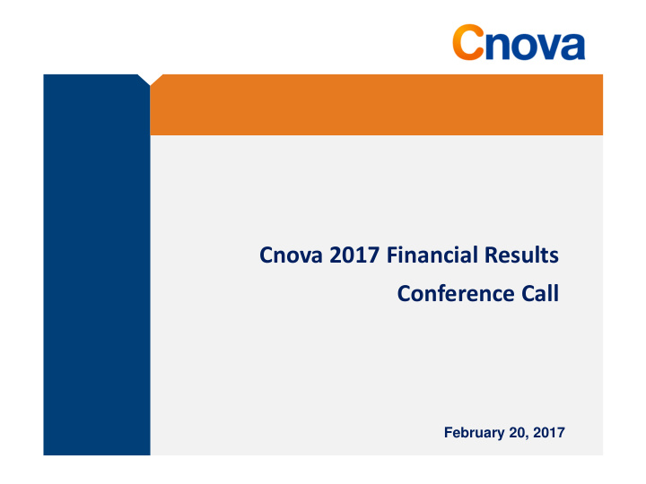 cnova 2017 financial results
