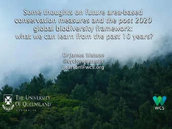 !! Work in progress !!  When we talk about area-based  conservation measures, we need to clearly