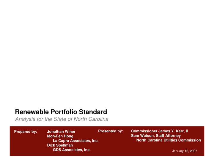renewable portfolio standard