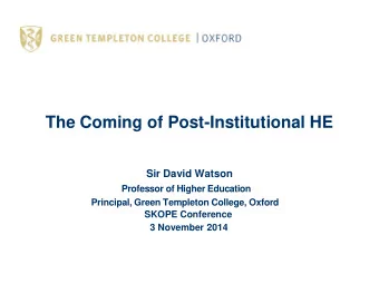 Outline  Two crises  when the lights went out (1974) and  when the banks failed (2008)