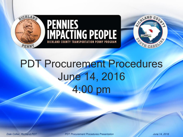 pdt procurement procedures june 14 2016 4 00 pm