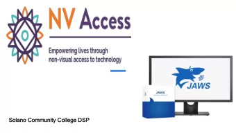 Solano Community College DSP  Solano Community College DSP  NVDA &amp; JAWS Screen Reader Student