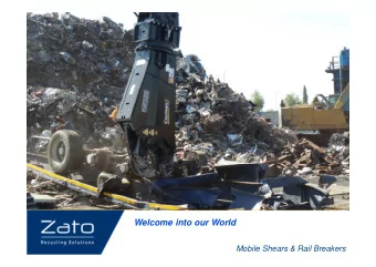 Welcome into our World  Mobile Shears &amp; Rail Breakers  Italian Passion made of Steel In the