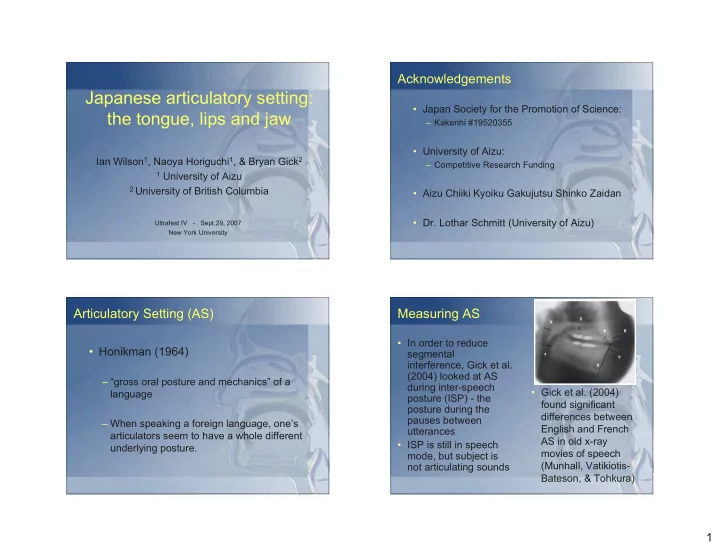 japanese articulatory setting