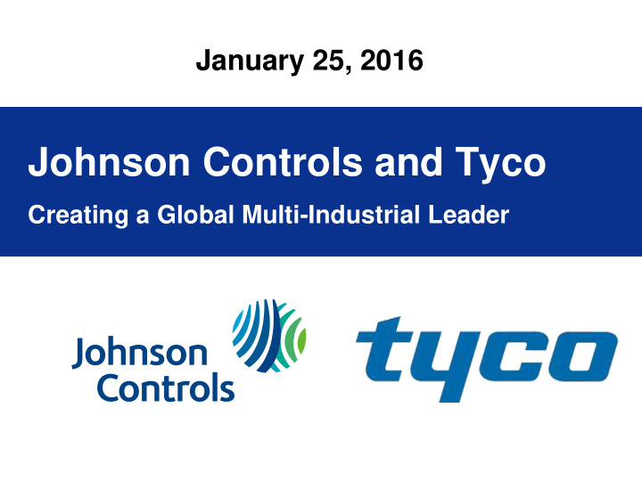 johnson controls and tyco