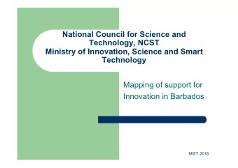 National Council for Science and  Technology, NCST  Ministry of Innovation, Science and Smart