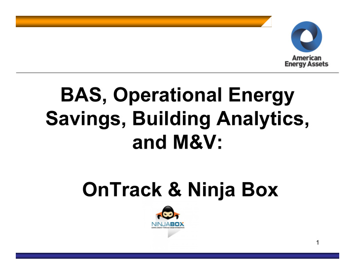 bas operational energy savings building analytics and m