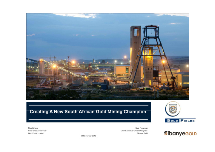 picture creating a new south african gold mining champion